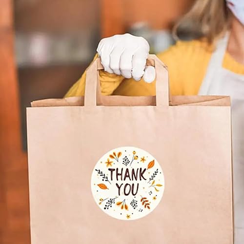 Miniatura 6 de 500 calcomanías de etiquetas de Acción de Gracias, rollo de sellos de sobre, calcomanías de hojas de otoño, calabaza, etiquetas redondas de 1.5