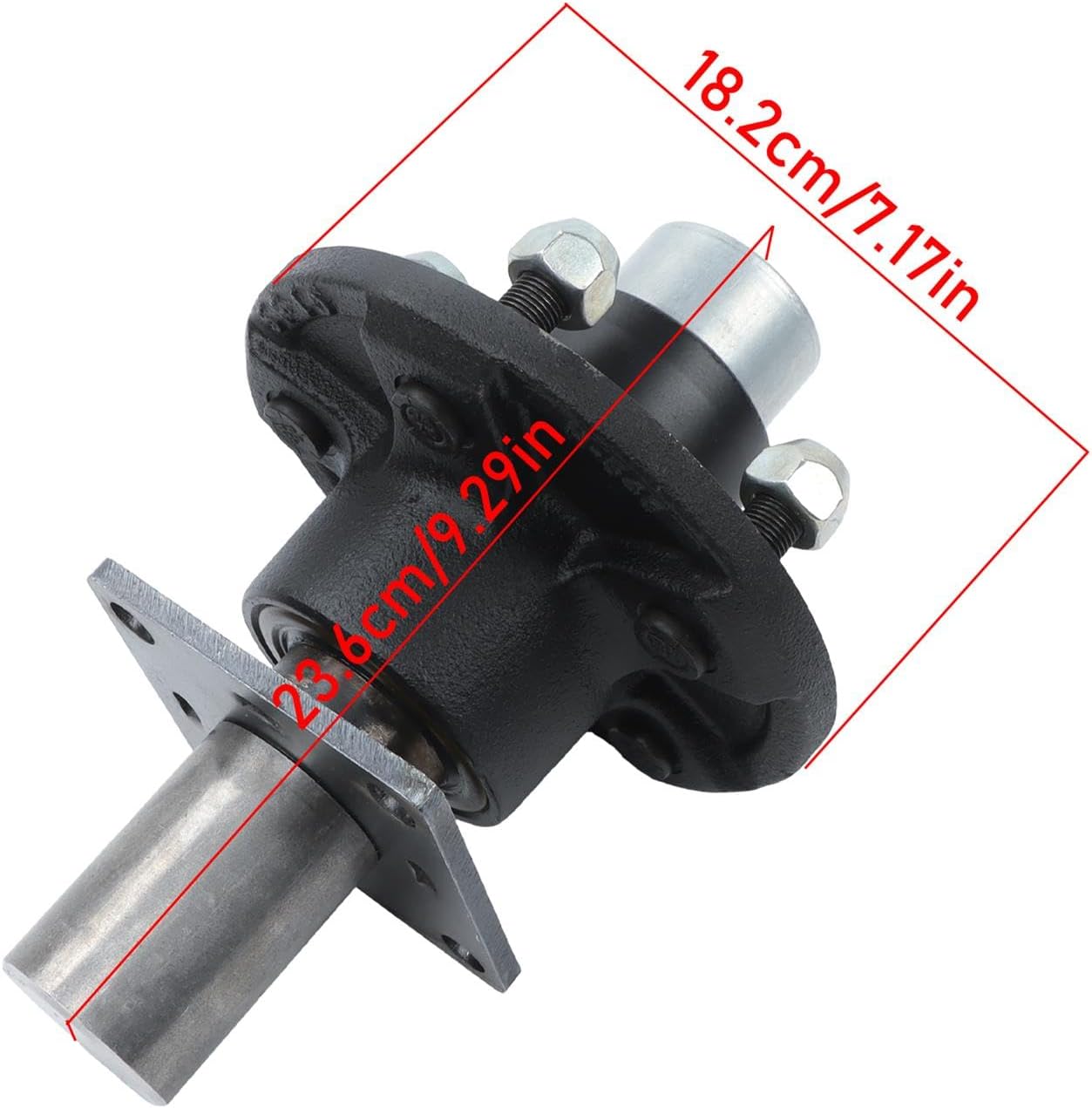 labwork Pre-Assembled Pre-Lubricated 5 on 4.5 Inch Trailer Hub Assembly and #84 Spindle with Flange Set of 2