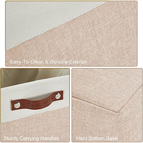 Image of DECOMOMO Small Storage Basket, Closet Storage Bins, Baskets for Organizing Shelves (Beige & White, Small - 6 Pack)