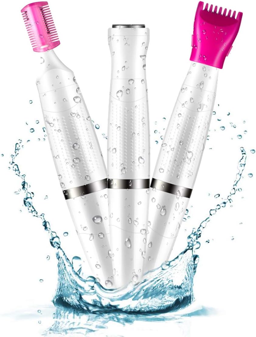 Bikini Trimmer for Women, 3 in 1 Electric Ladies Shaver Facial Hair Painless Removal Eyebrow Trimmer Waterproof Razor…