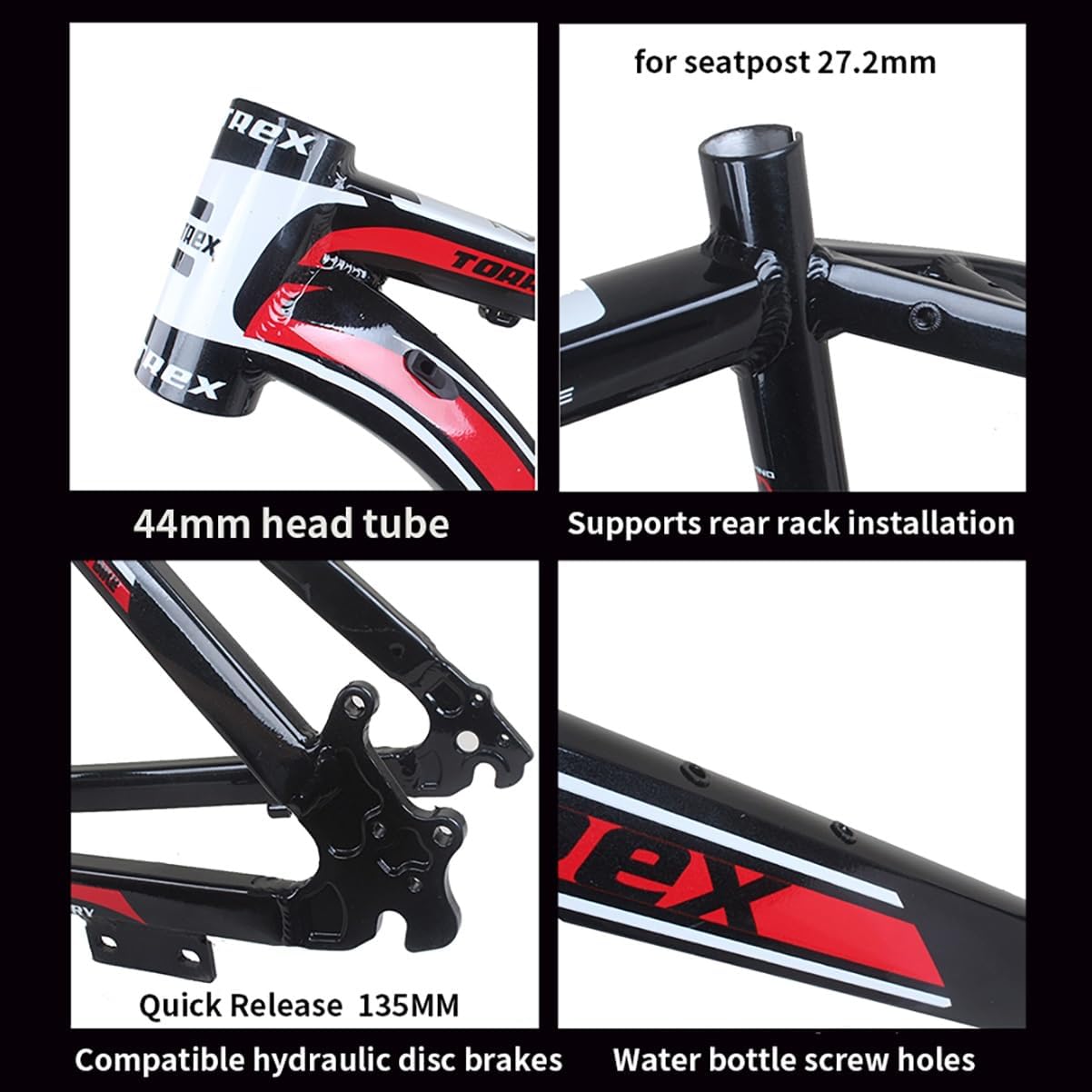 26er Mountain Bike Frame 17'' Hardtail Aluminum Alloy Bikes Frame Disc Brake Quick Release 135MM Internal Routing