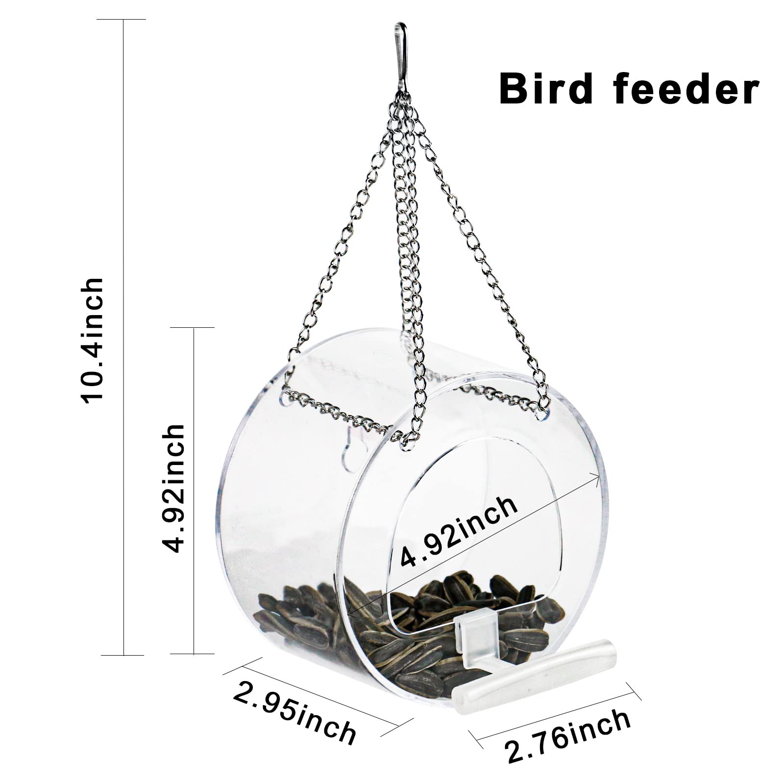 Fenster-Vogelfutterstation Mit Saugnäpfen – Transparent, Mit Wasserfunktion, Großes Fassungsvermögen