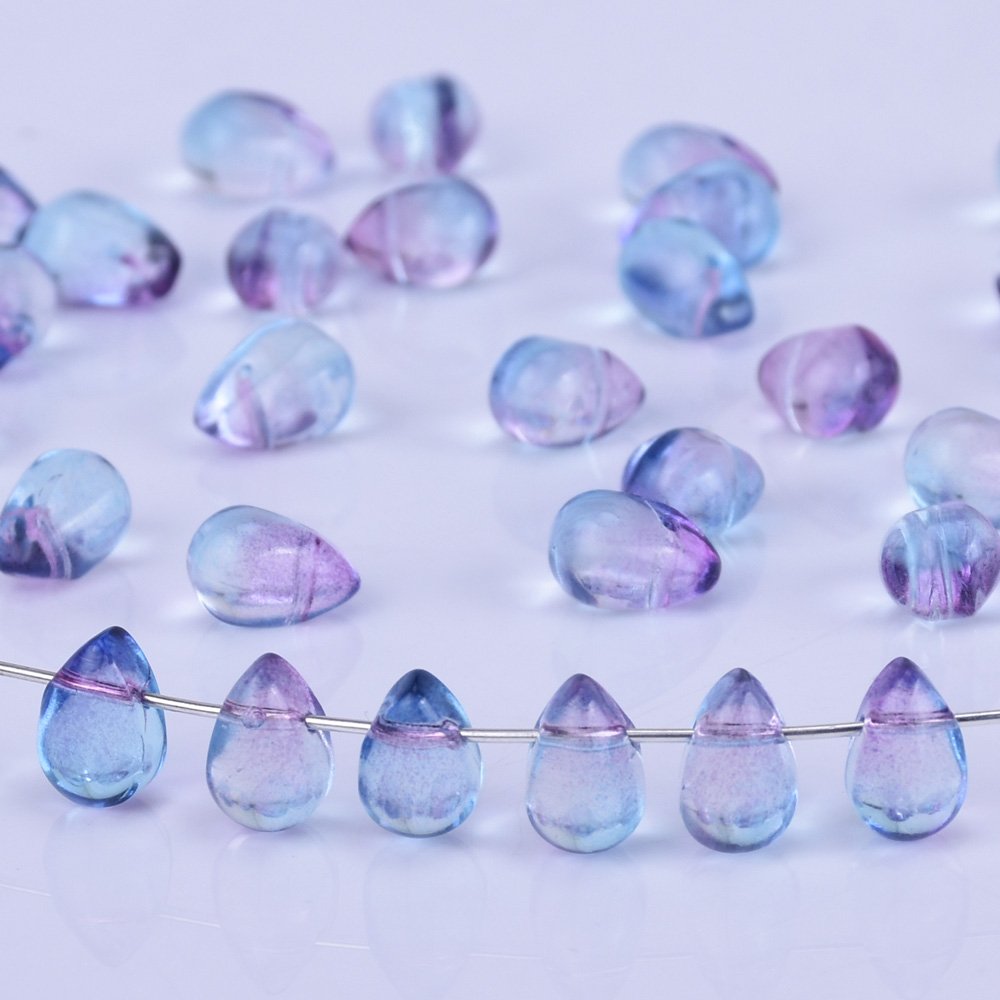 Rosebeading 6x9mm Czech Glass Teardrop Beads glass drop beads Tear Drop Beads Jewelry Making Supply,sold 50pcs/lot,Blue and red wine