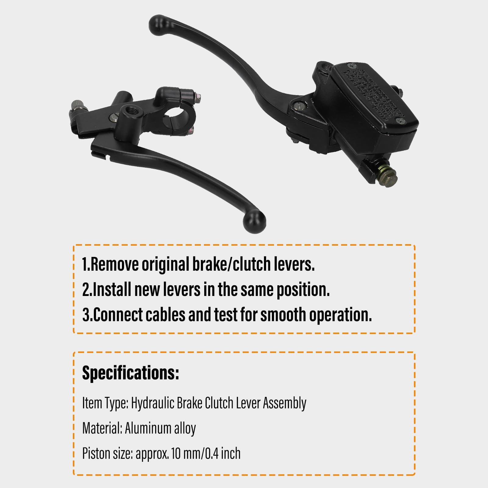Aramox CNC Aluminium Hydraulischer Brems-Kupplungshebel, 22mm Universal Lenkerhebel für Motorrad, Schwarz