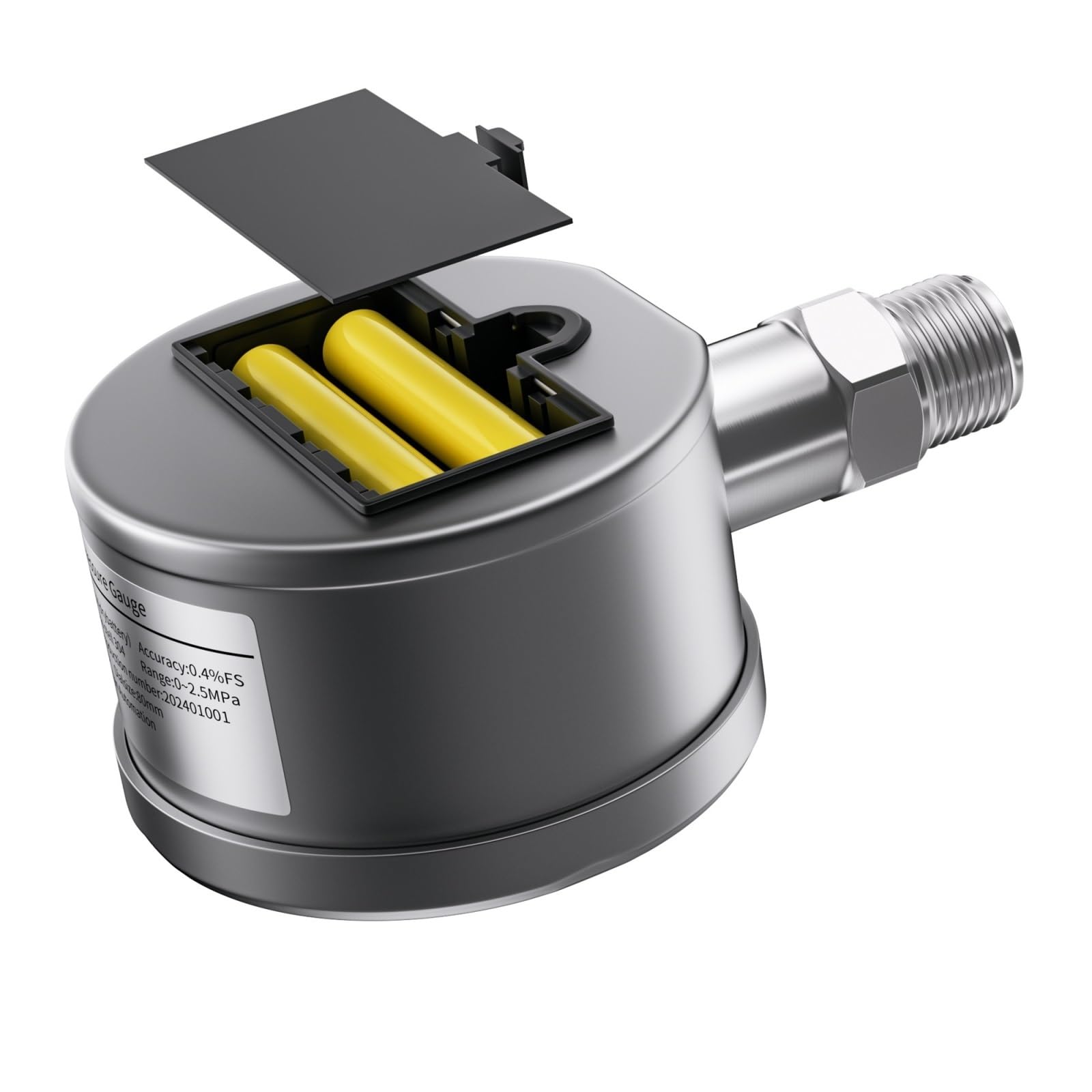Digitales Manometer, Edelstahl-Manometer G1-2 Flüssigkeitsmessgeräte Wasserzähler(0-40Mpa)