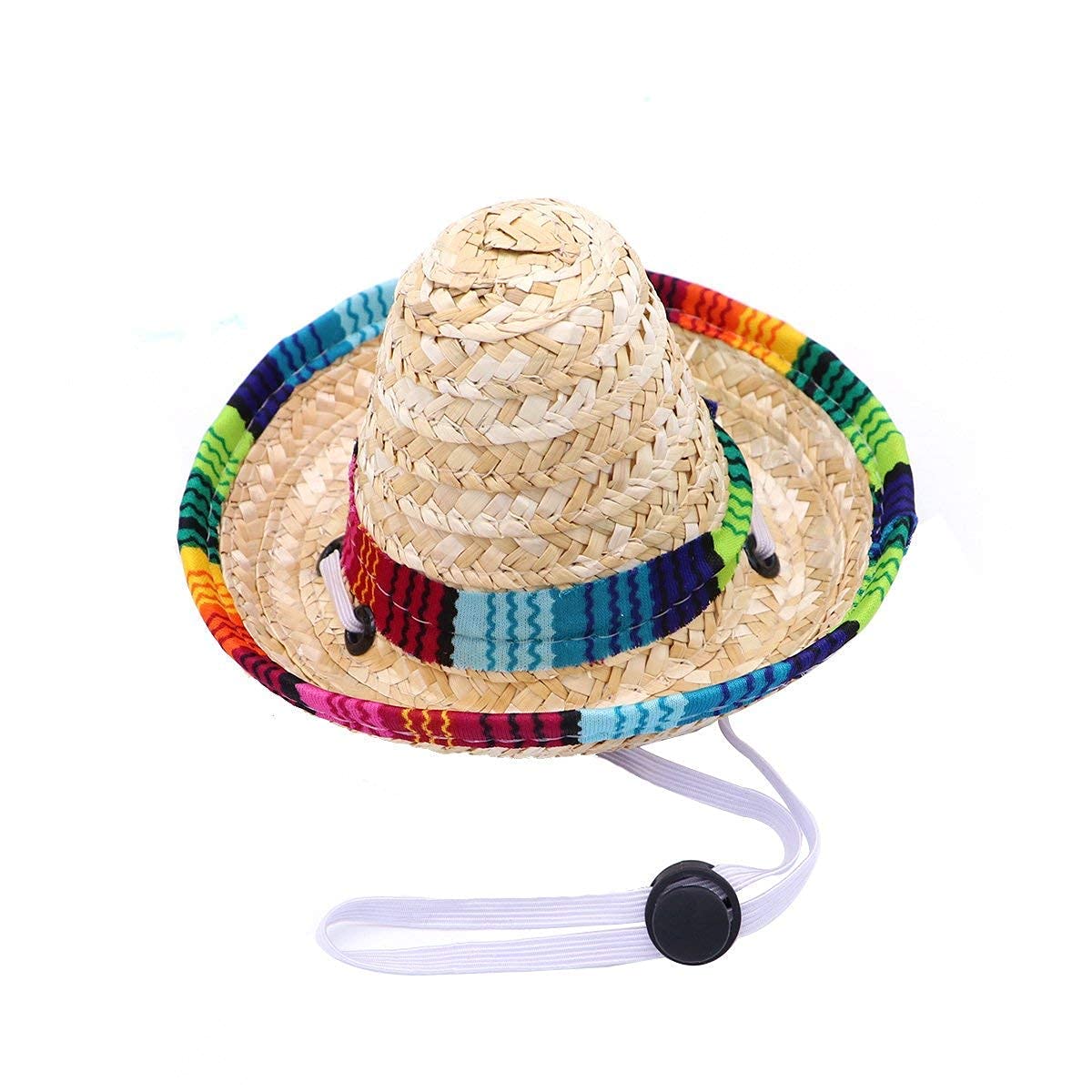 Tuoservo Funny Dog Sombrero Hat Adjustable Chihuahua Cosplay Cap Mexican Party Costume Clothing Decoration for Pet Dogs Birthday Christmas Halloween
