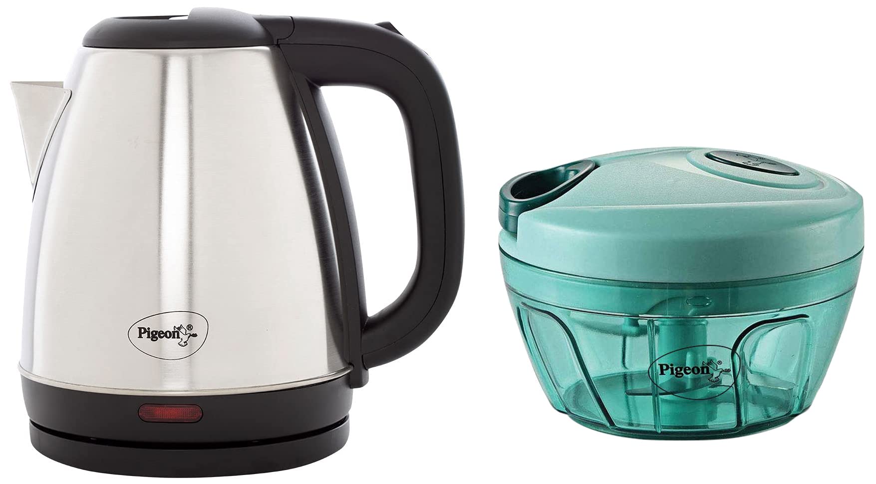 Pigeon by Stovekraft New Handy Mini Plastic Chopper with 3 Blades, Green & Amaze Plus 1.5 Litre Electric Kettle, Black Combo-image-36