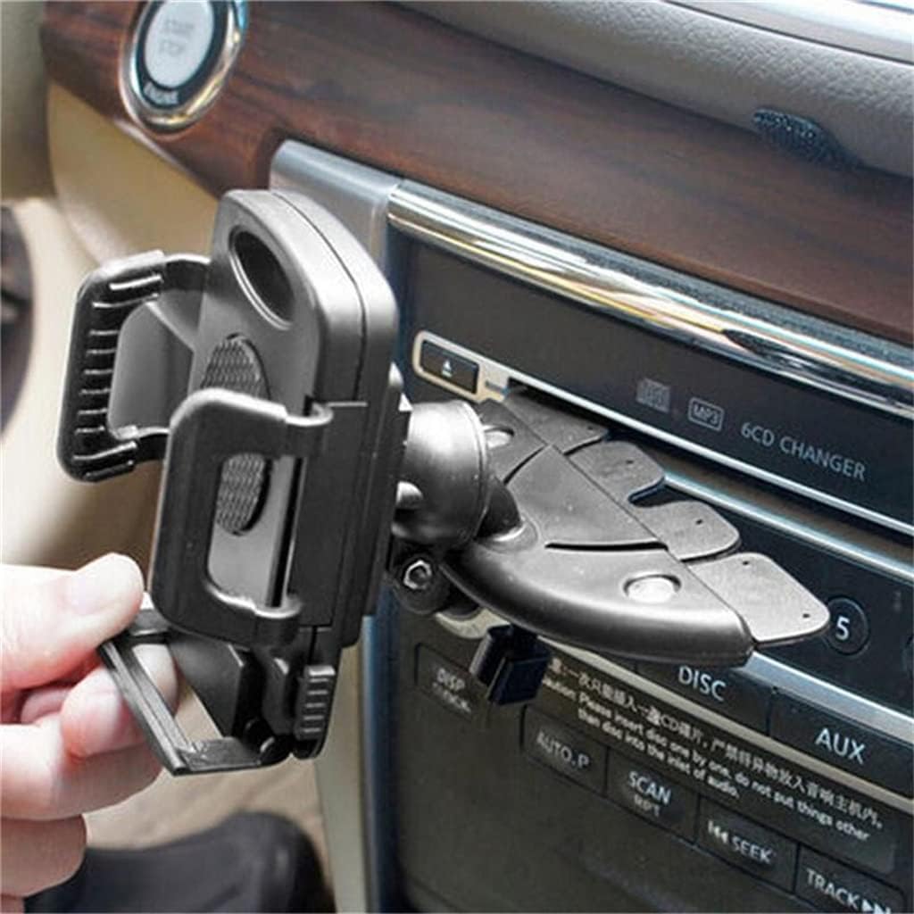 360 degree rotation universal car cd slot phone mount holder cradle