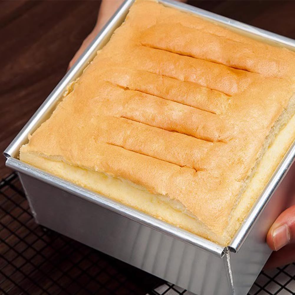 VOHESEA Vierkante bakvormen, 20,5 cm diepe taartvorm met antiaanbaklaag en losse bodem, aluminium bakvormen, vierkant voor bakken en plaatsen VOHESEA Vierkante bakvormen, 20,5 cm diepe taartvorm met antiaanbaklaag en losse bodem, aluminium bakvormen, vierkant voor bakken en plaatsen
