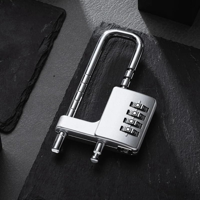 Vorhängeschloss 2 Pcs 4 Digit Combination Lock | Code Cabinet U Shaped Gym Locker Adjustable Padlock Long Shackle