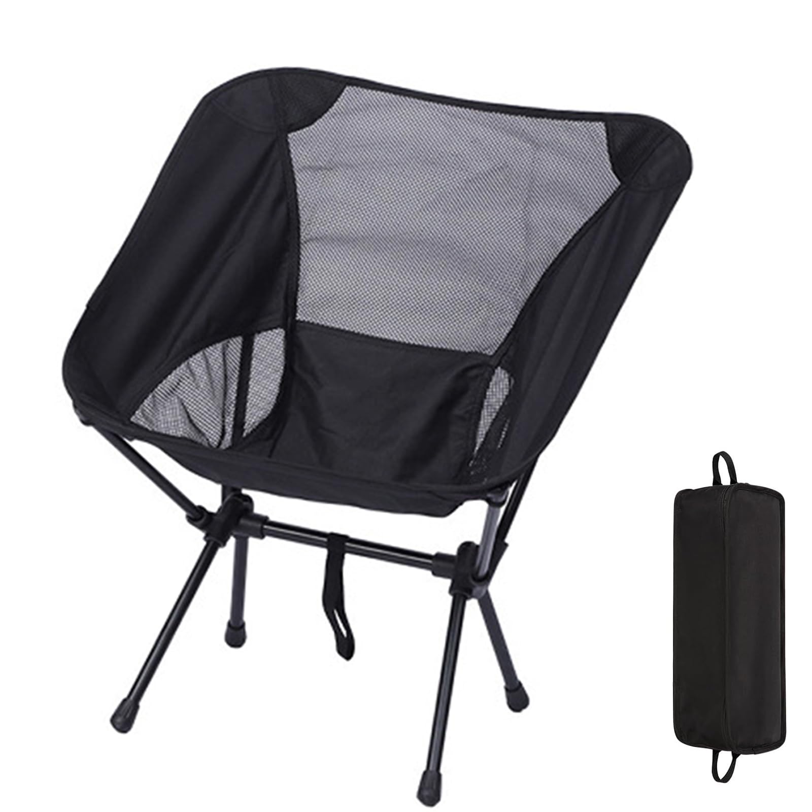 Camping Chair, Ultralight Folding Beach Chair, Heavy Duty Foldable Camping Chair with Carry Bag for Picnic BBQs, Garden Outdoor/Indoor (01)