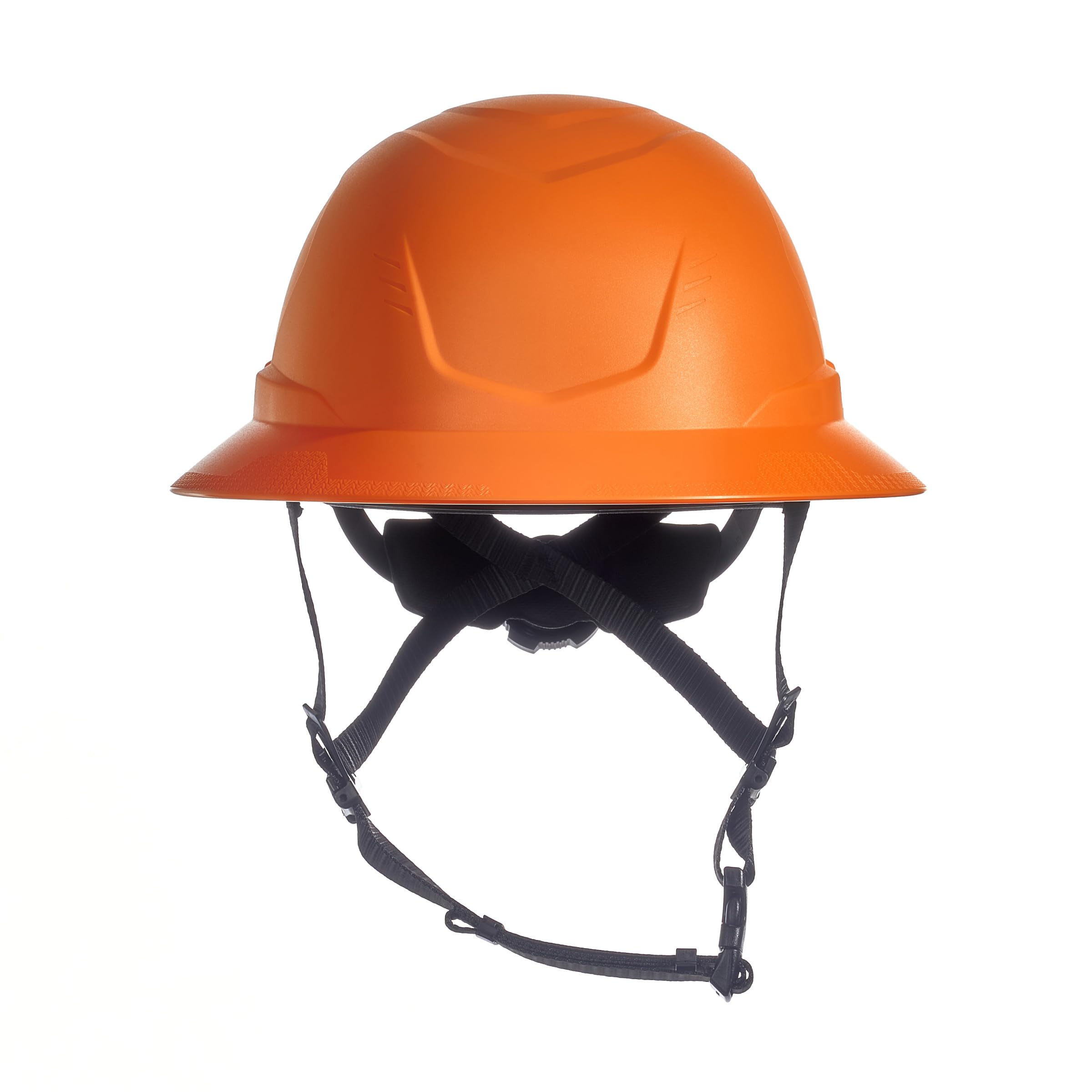 MSA V-Gard 10250598 V-Gard - Casco de Seguridad de Borde Completo Tipo 2 - Suspensión cómoda con trinquete y Barbilla integrada, no ventilado, tamaño Mediano estándar, Naranja