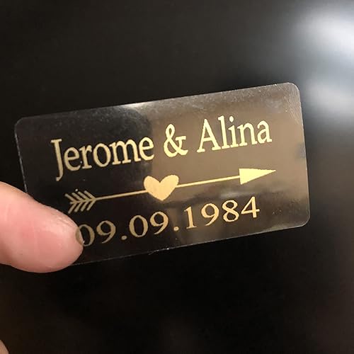 Miniatura 5 de xingfa 100 calcomanías de boda personalizadas, etiquetas de burbujas, etiquetas transparentes, calcomanías de boda para tazas impermeables,