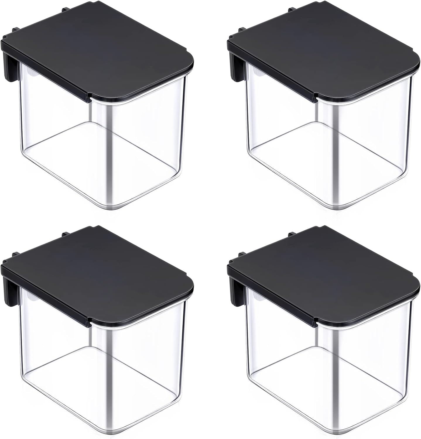 Weysat 4 Pack Pegboard Accessories Pegboard Containers with Lid Black Clear Pegboard