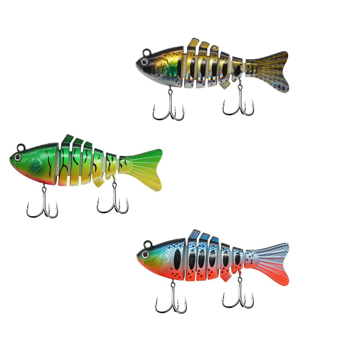 Lot De 5 Leurres De Pêche – Crankbait Articulé à Menton – Pour Bar Et Poissons Mer – NEUF