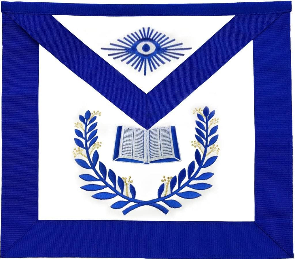 BRICKS MASONS Masonic Blue Lodge Officers Aprons with Wreath - Set of 12 Aprons