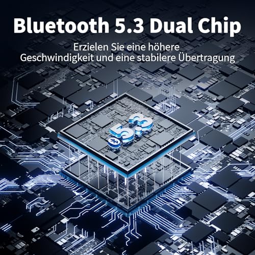 RIKSOIN Bluetooth Kopfhörer,In Ear Kopfhörer Kabellos Bluetooth 5.3 Kabellose Kopfhörer mit 4 Mic,Noise Cancelling Earbuds, die die Ohren Nicht Bedecken,14mm Treiber,360°HiFi Stereo – Bild 5