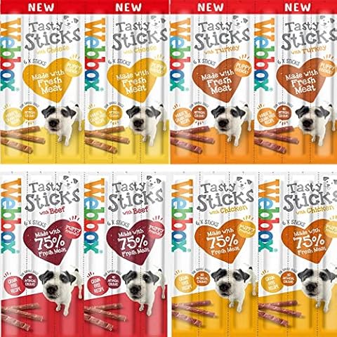 Webbox Dogs Delight Variety Pack Chicken Beef Turkey & Cheese 72 STICKS TOTAL (18 of each flavour) (Mixed) Cover