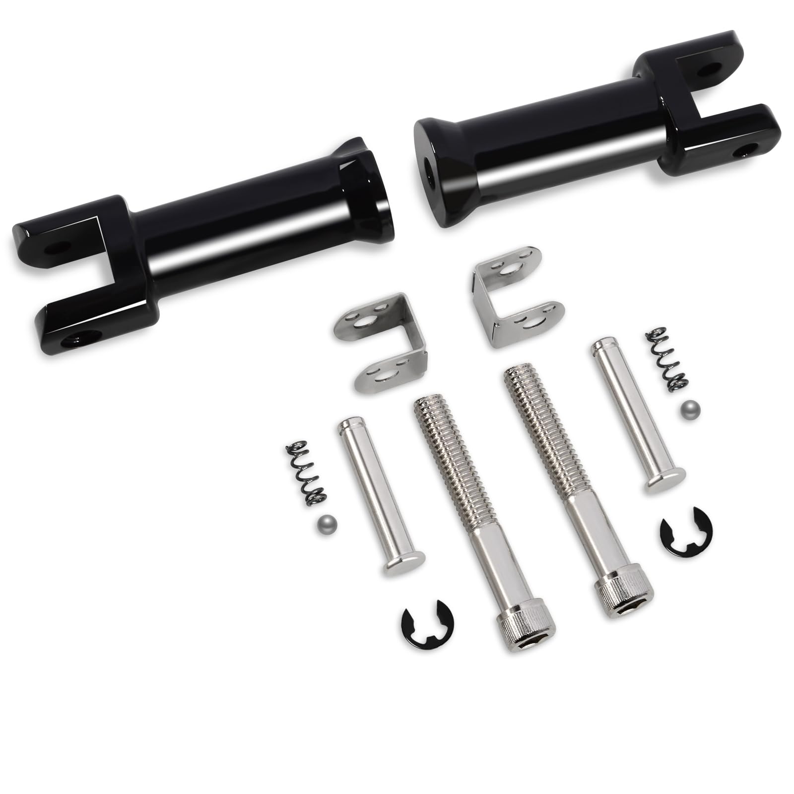Kit di montaggio per pedane passeggero per modelli Harley Softail Deluxe Fat Boy Heritage Sport Glide Softail Slim Street Bob Breakout Low Rider 2018-dopo, nero lucido