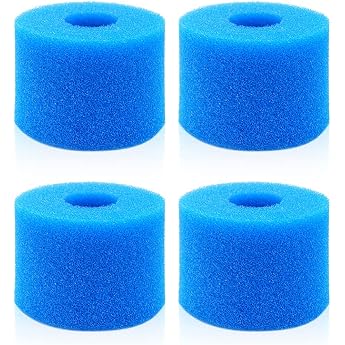 Lifreer Pack of 4 Hot Tub Filters Swimming Pool Filter Cartridges Spa Filters for Hot Tubs Reusable Washable Filters for Ponds and Paddling Pools Foam Filter for Type S1