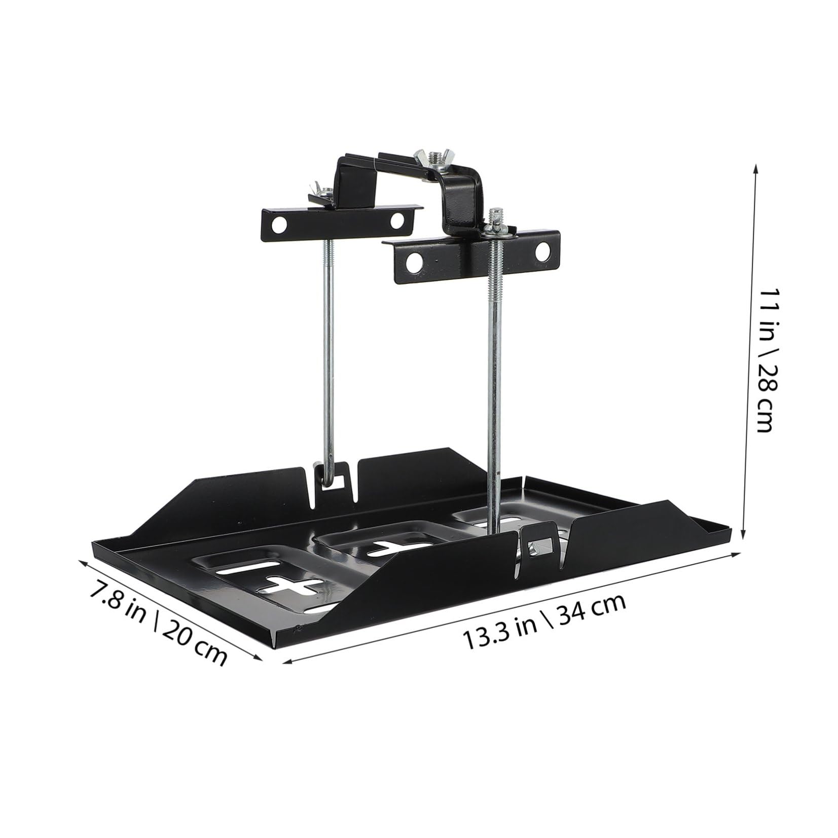 1 Set Support de Batterie de Voiture en Fer Noir pour Batterie Automobile | Fixation pour Batterie de Voiture, Surface Lisse, Dureté, Résistant à Rouille