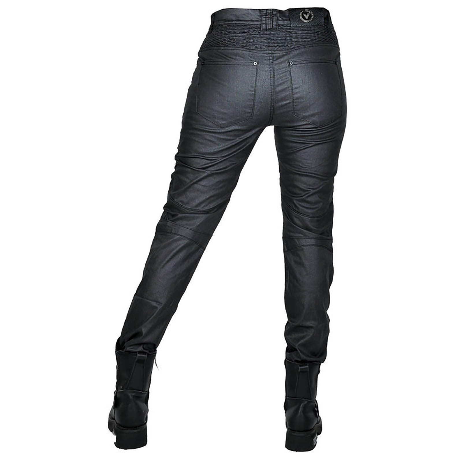 Generisch Pantaloni da moto da donna, slim fit, elasticizzati, in denim, impermeabili, con protezioni rimovibili per ginocchia e fianchi, con protezioni