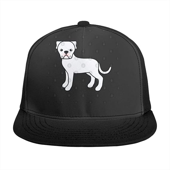 Amazon Co Jp 白いアメリカンブルドッグ犬かわいい漫画イラスト野球帽子調節可能なキャップ ファッション