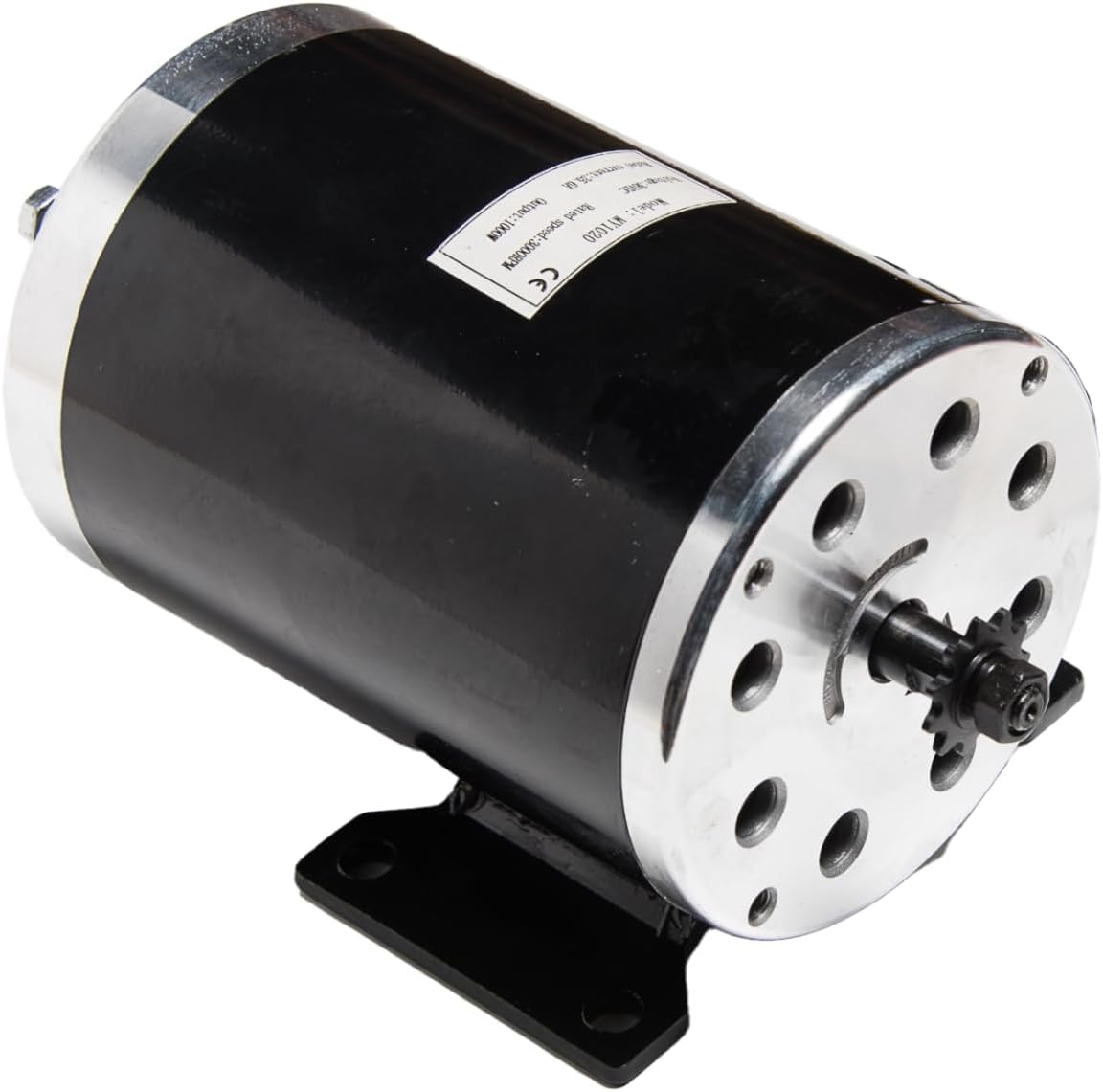 MY1020 1000W 36V with Base Electric Motor Volt DC Watt 35.6 Amp for Scooter Bike Go-Kart Mini Bike Replace ZY1020 Reversible w 11 Teeth Sprocket #25 Chain By Alfa Wheels (1000W 36V, Bottom Base)