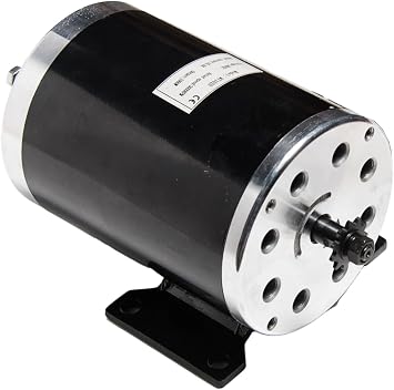 MY1020 1000W 36V with Base Electric Motor Volt DC Watt 35.6 Amp for Scooter Bike Go-Kart Mini Bike Replace ZY1020 Reversible w 11 Teeth Sprocket #25 Chain By Alfa Wheels 1000W 36V, Bottom Base