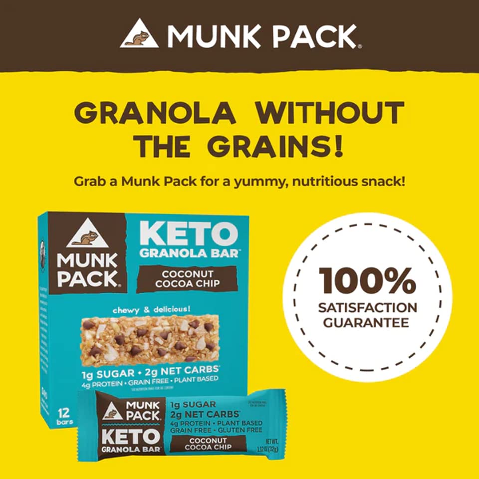Munk Pack Keto Granola Bar Coconut Cocoa Chip, 1.12 Oz, 4 Ct