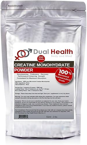 Monohidrato de creatina (2 libras) 200 malla pura micronizada en polvo a granel suplemento a granel pre entrenamiento, culturismo, fuerza,