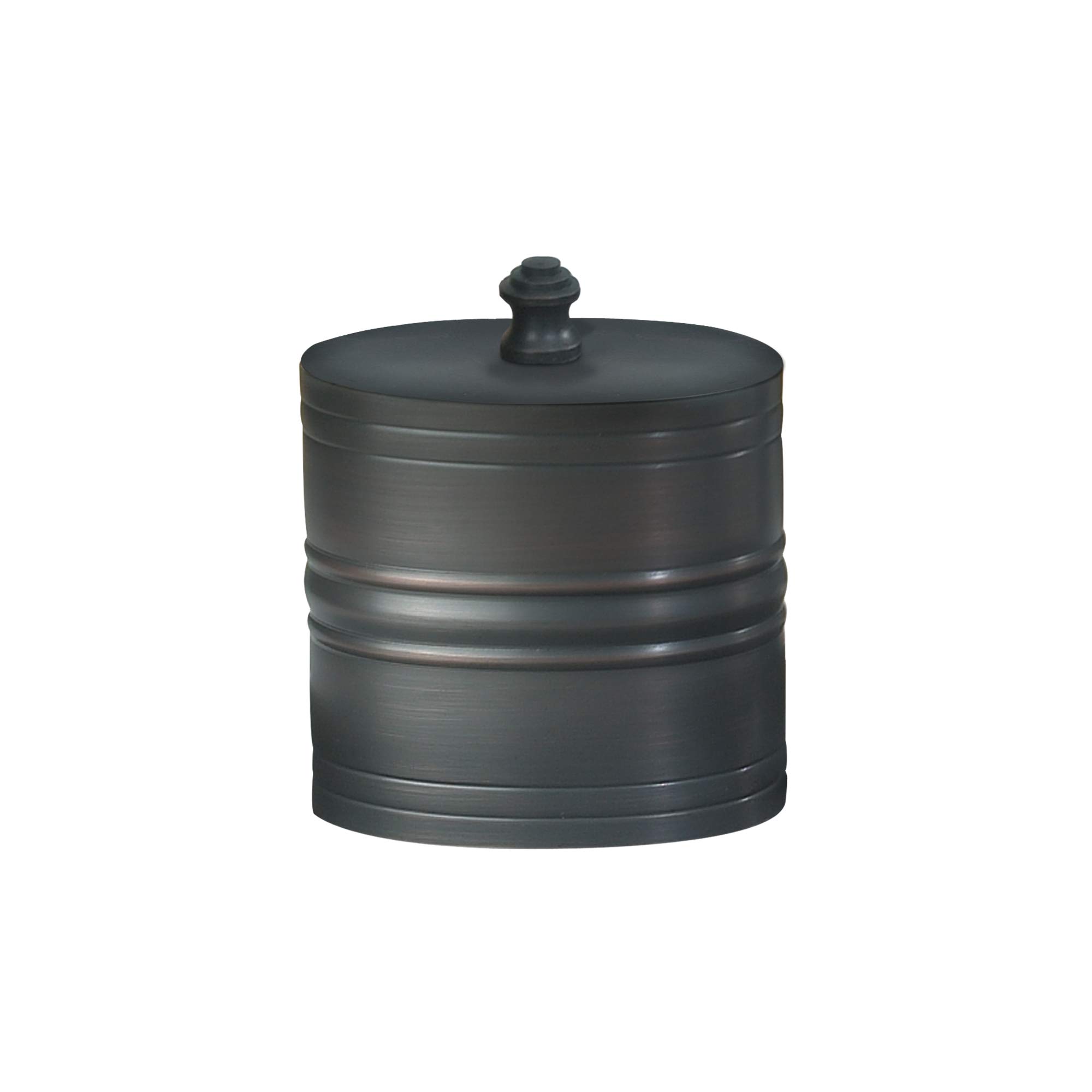 nu steel Swab/Cotton Container Bogart Canister Jar with Lid for Cosmetics and Makeup Storage, Bathroom, Countertop, Desk, and Vanity, Oil Rubbed Bronze, BG1H