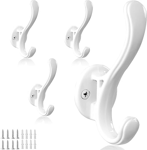 Miniatura 14 de Perchero de madera rústica para colgar abrigos, colgador de pared, ganchos dobles resistentes para colgar abrigos, chaquetas, toallas, sombreros,