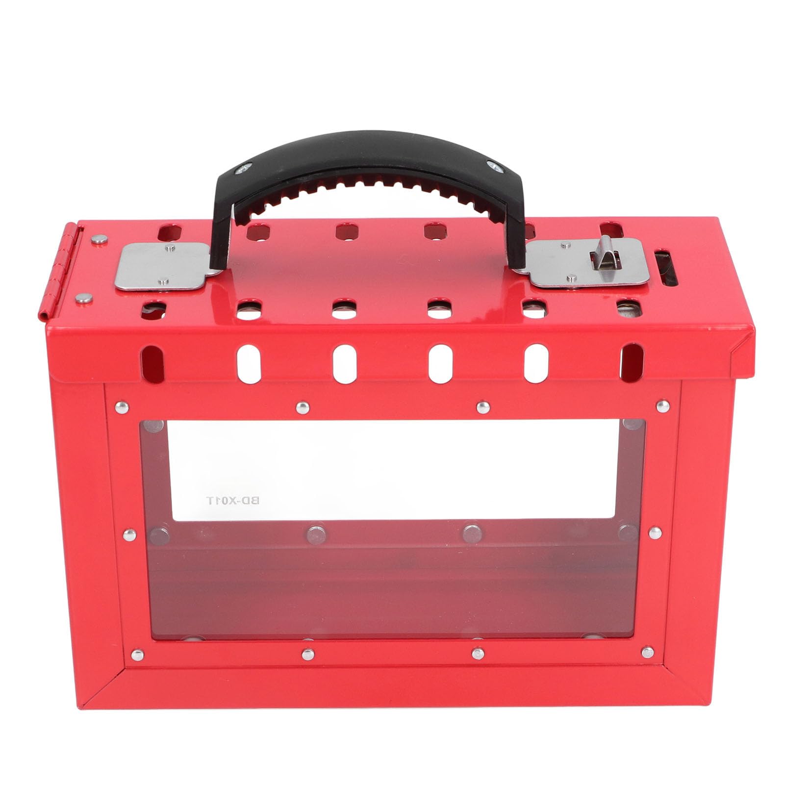 Caja de Bloqueo de Grupo de Etiquetado y Bloqueo, Caja de Bloqueo de Seguridad Roja Caja de Bloqueo de Seguridad de Grupo LOTO Box, Caja de Candado Roja con 12 Orificios de Bloqueo