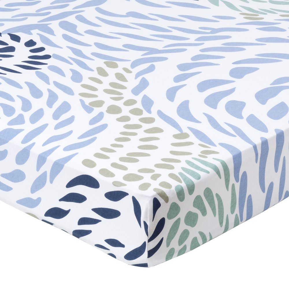 b.bear Crib Sheet, Rope (Navy Blue | 100% Organic Jersey Cotton | Fitted Jersey Knit Sheet)