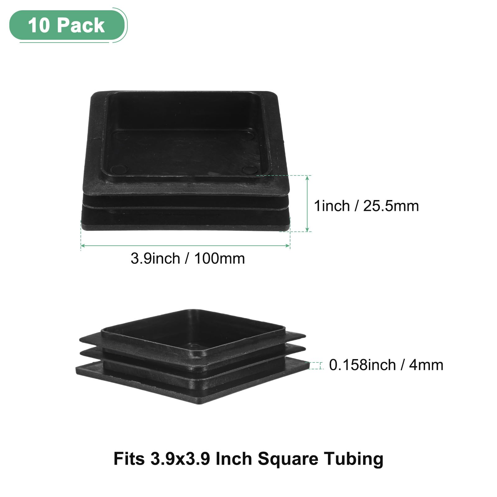 M METERXITY 10-Pack Square Tubing End Caps - Image 3