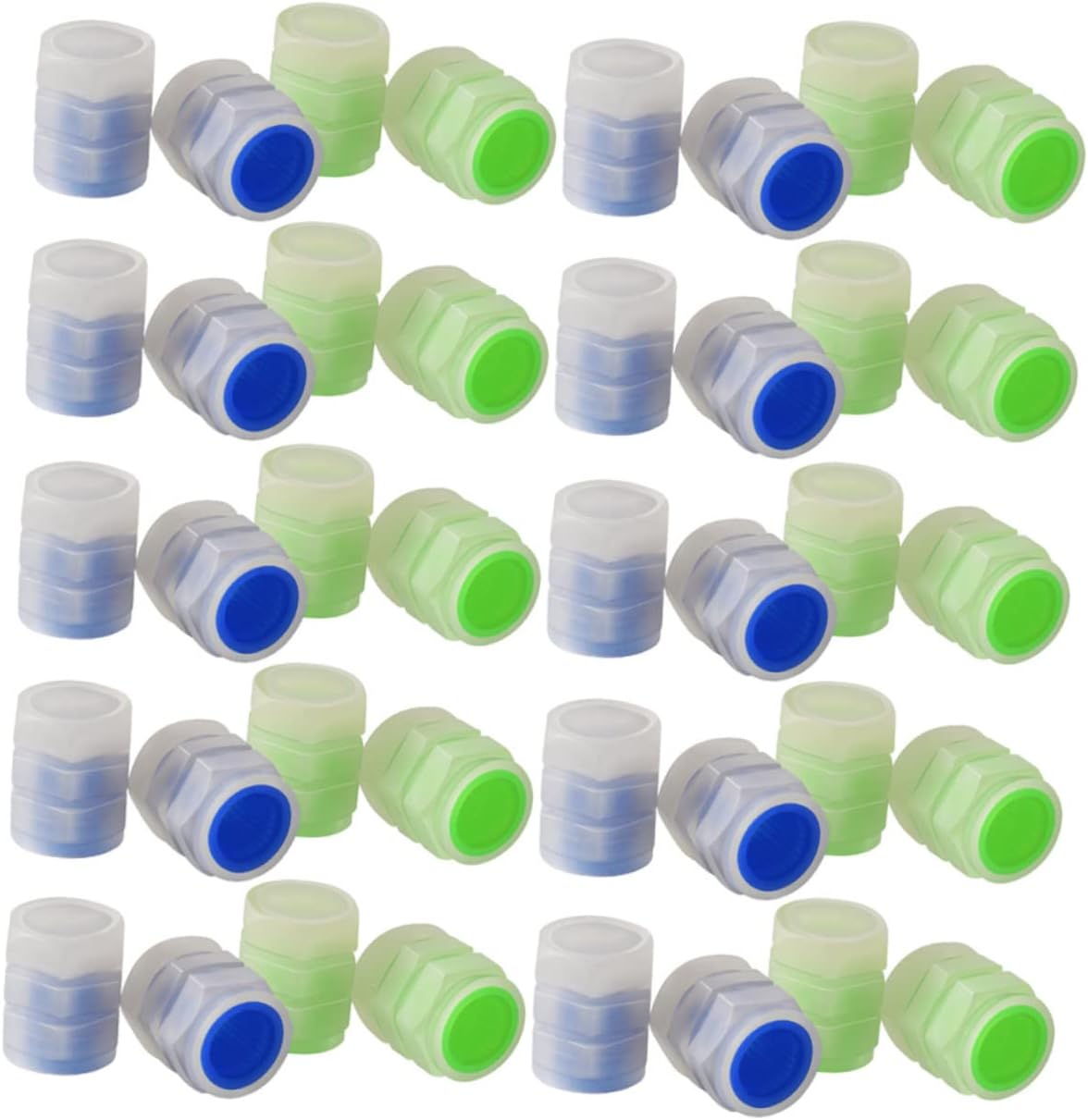 GLEAVI 150pcs Glowing Valve Stem Caps Fine Workmanship for Car Bike Tires Decorative Valves Protectors No Burr