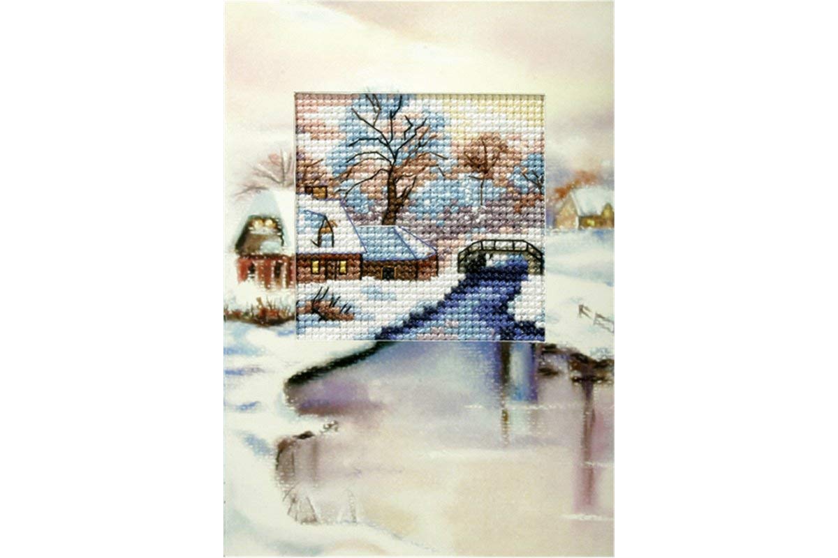 Orchidea Natural Brookside Scene Card Cross Stitch Kit