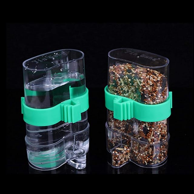 Foto 7 de 7 de NO 2 Pcs Comedero Automático de Pájaros, Dispensador de Agua para Comida de Aves, Jaula de Pájaros