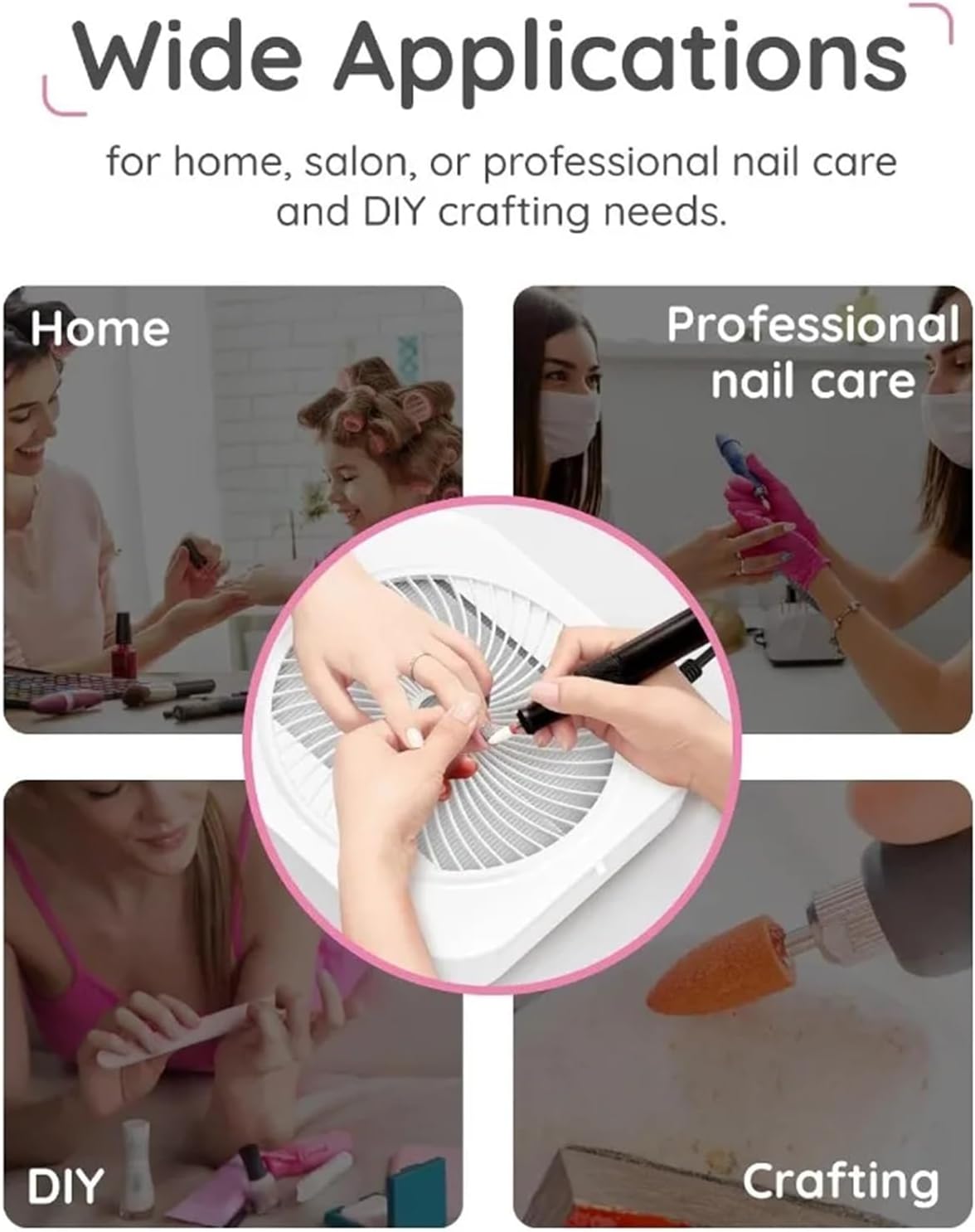 Professional Nail Dust Collector, 4500RPM Nail Vacuum Dust Collector Nail Tech Fan Extractor Powerful Suction Machine for Acrylic Nail Polishing, Perfect for Home Salon Use