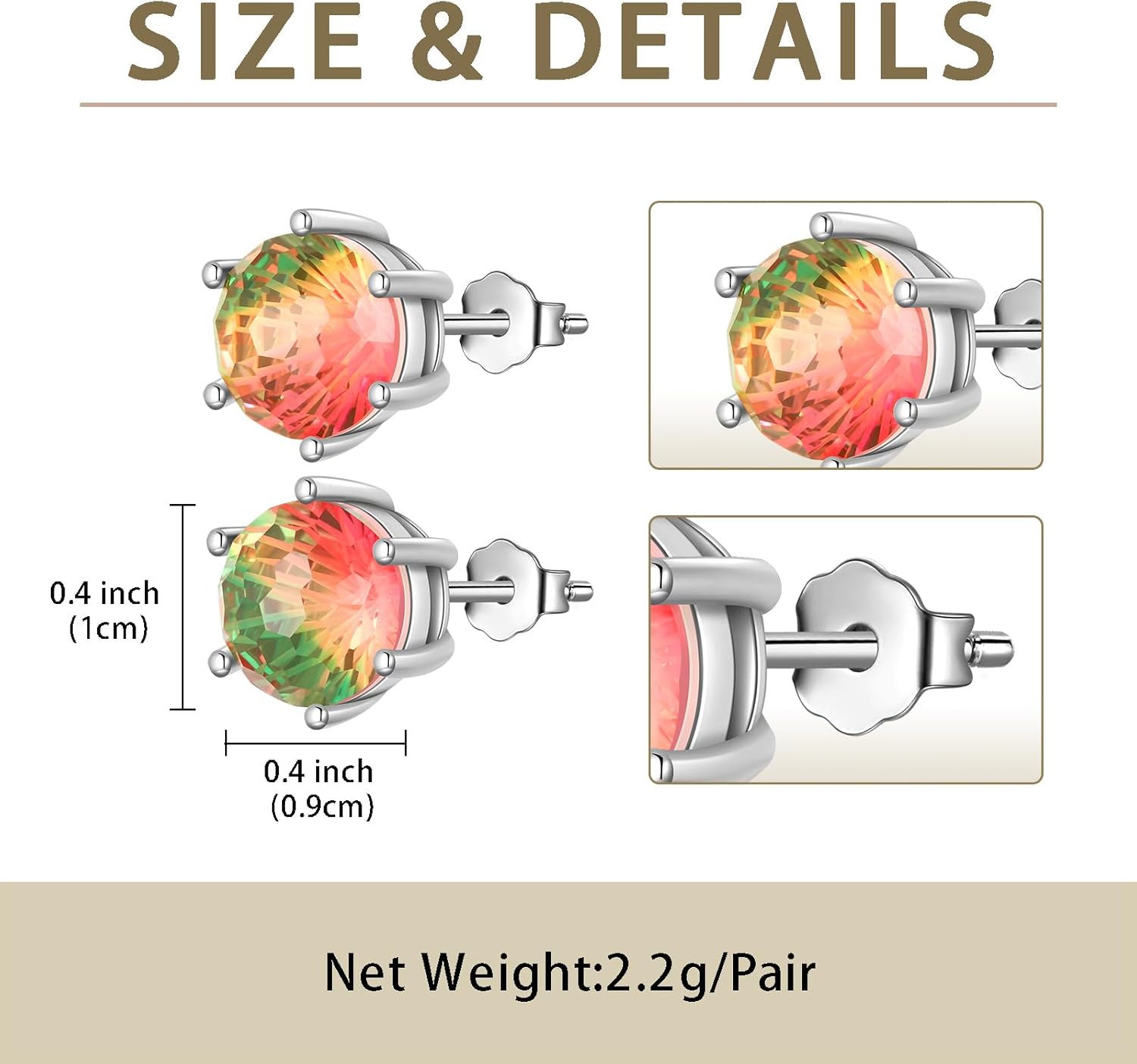 Rainbow Fireworks Cut Jewelry Silver Plated Watermelon Colorful CZ Jewelry for Women - Image 5