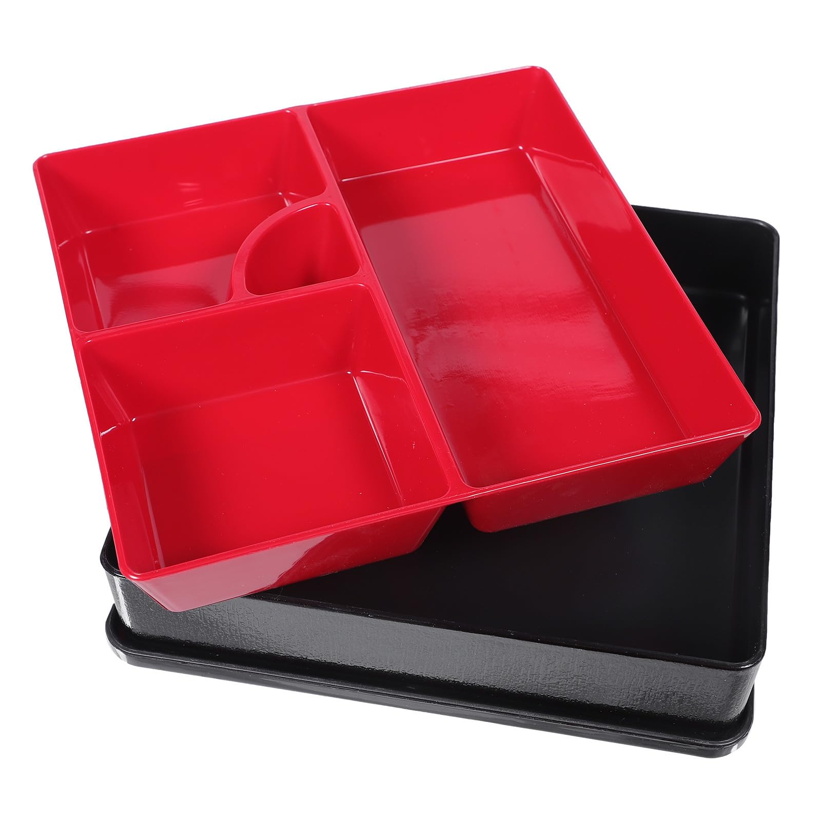 Boîte Bento Japonaise Ronde Noire à Compartiments,