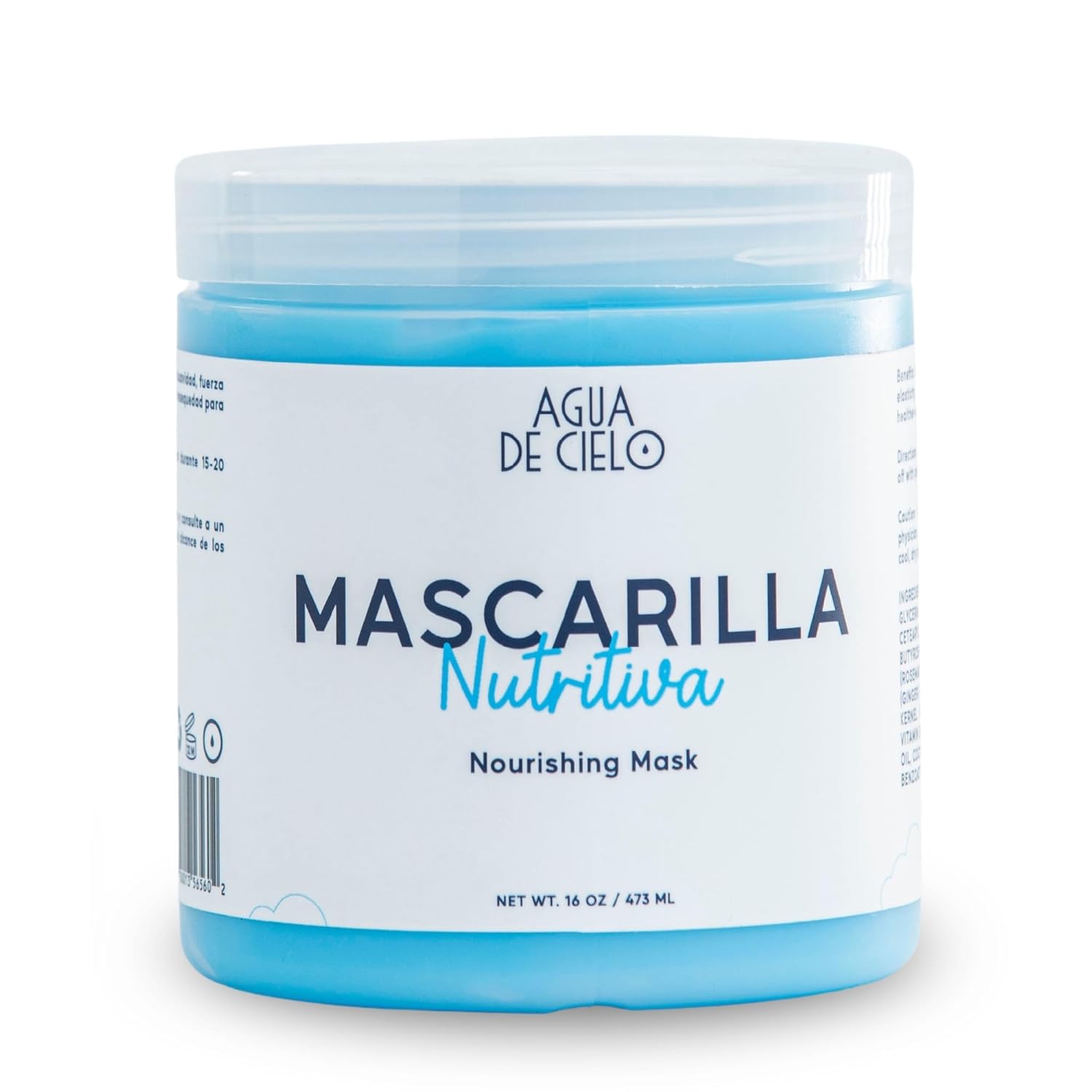 Agua de Cielo Nourishing Mask - Hair Mask for Dry Hair, Split Ends & Strength, Deeply Nourishes with Argan Oil, Collagen, Shea Butter & Ginger - 16 Oz