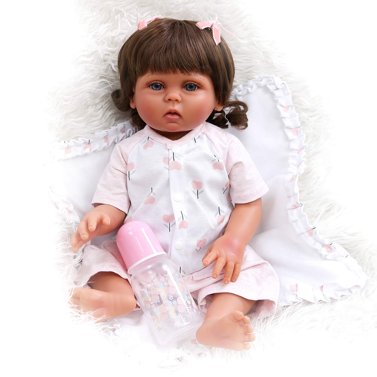Buy ROSHUAN Newborn Reborn Baby Doll 19 inch Reborn Dolls Girl Tan Skin