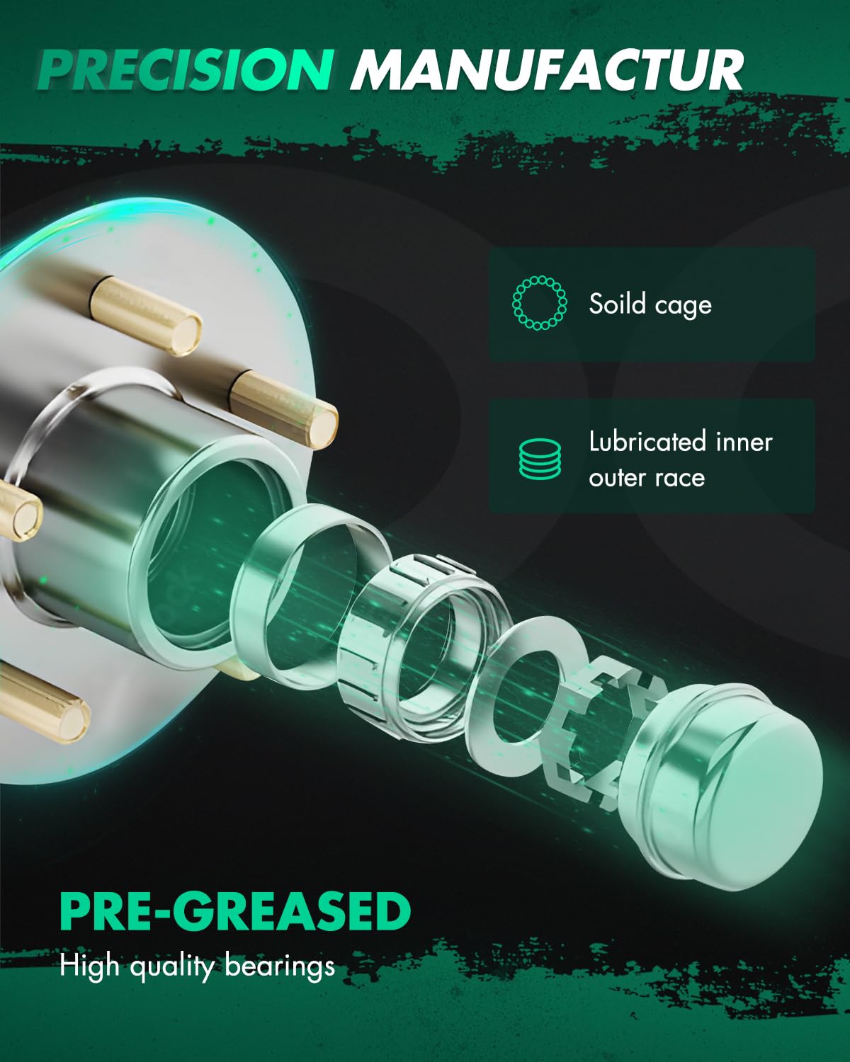 ハブボルト　ベアリング新品　ショートナックル Amazon.co.jp: APDTY 153599 ホイールハブベアリング ステアリング