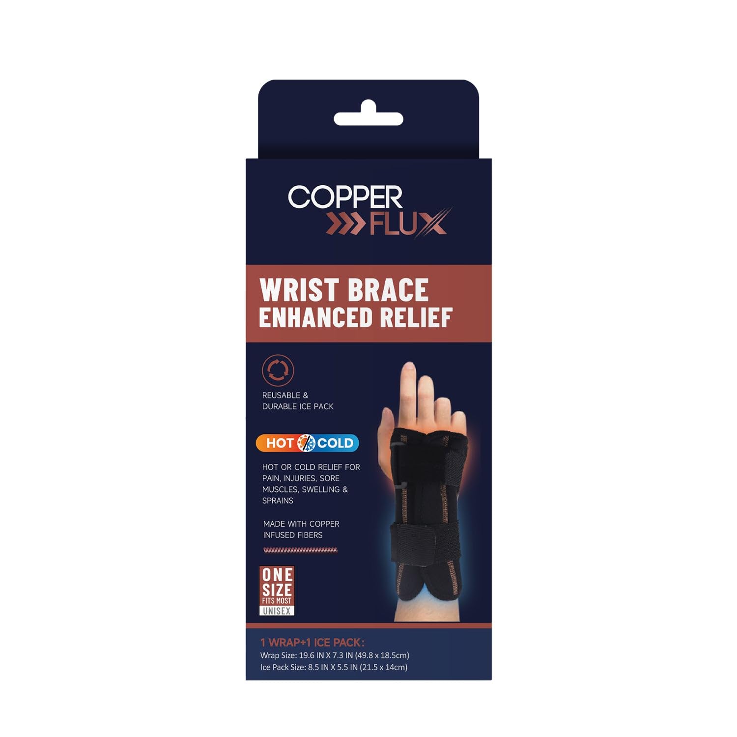 Wrist Brace with Hot/Cold Therapy Copper Infused