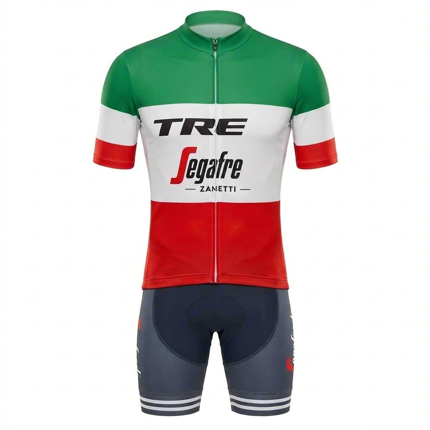 Herren Radtrikot Set Kurzarm [Pro Team Design & Details] Atmungsaktiv Schnelltrocknend Fahrradbekleidung & Gepolsterte Radhose
