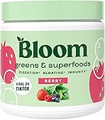 Bloom Nutrition Super Greens Powder Smoothie & Juice Mix - Probiotics for Digestive Health & Bloating Relief for Women, Digestive Enzymes with Superfoods Spirulina & Chlorella for Gut Health (Berry)
