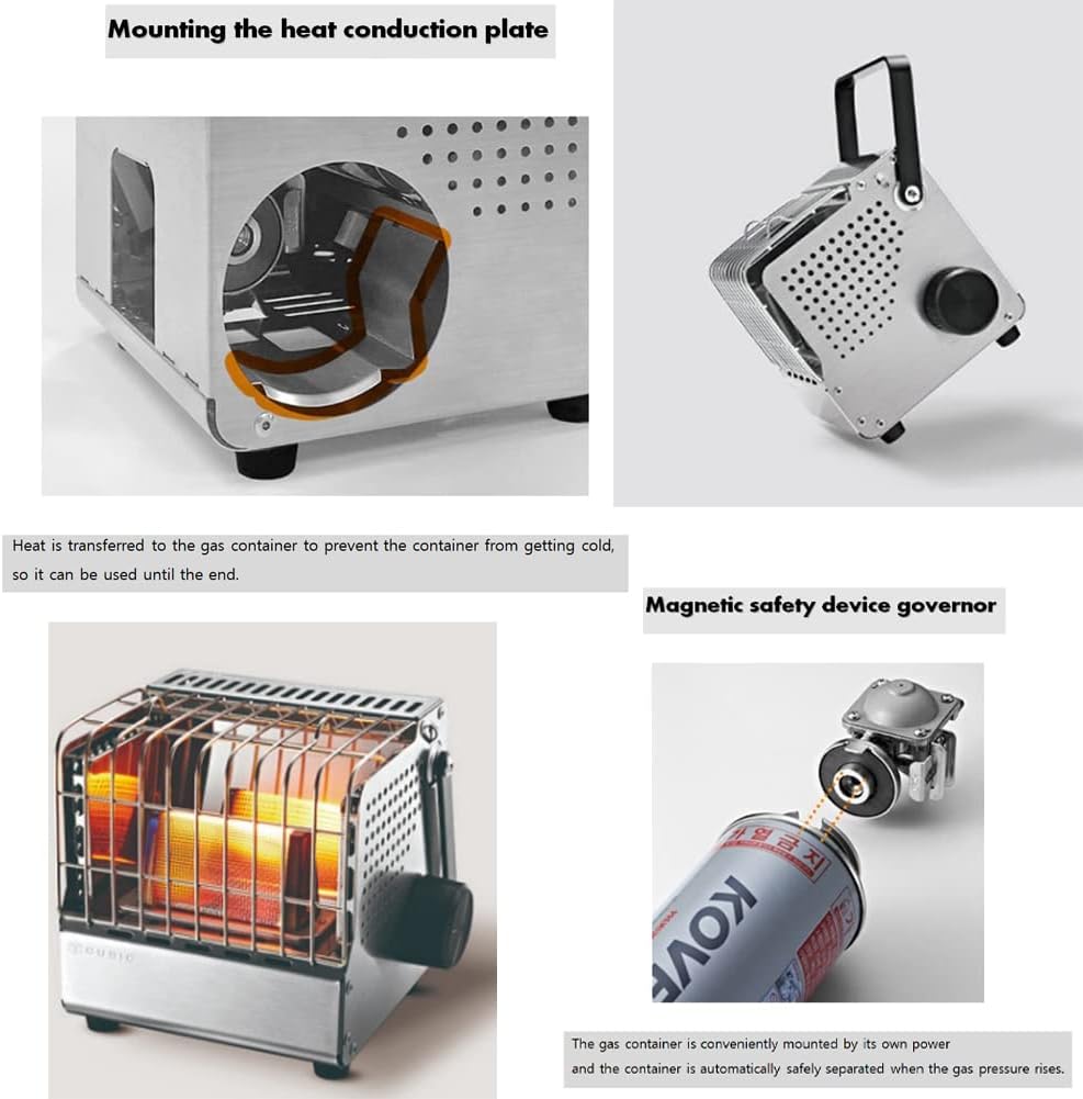 Kovea Portable heater cubic KGH-2010 with storage emotional camping 6.73x 6.3x 6.4 inch sliver