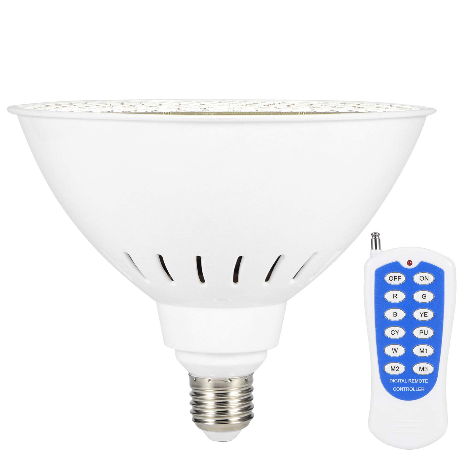 Qcwwy E27 Oświetlenie Podwodne LED Oświetlenie Basenu żarówka RGB AC12V 25W IP68 Wodoodporna z Pilotem do Basenów Stawy Fontanny